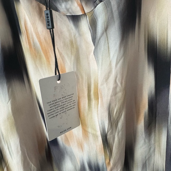 NWT $425 REISS [ 8 US ] Gisele Strappy Back Midi Dress in Smudge Print - Picture 7 of 11